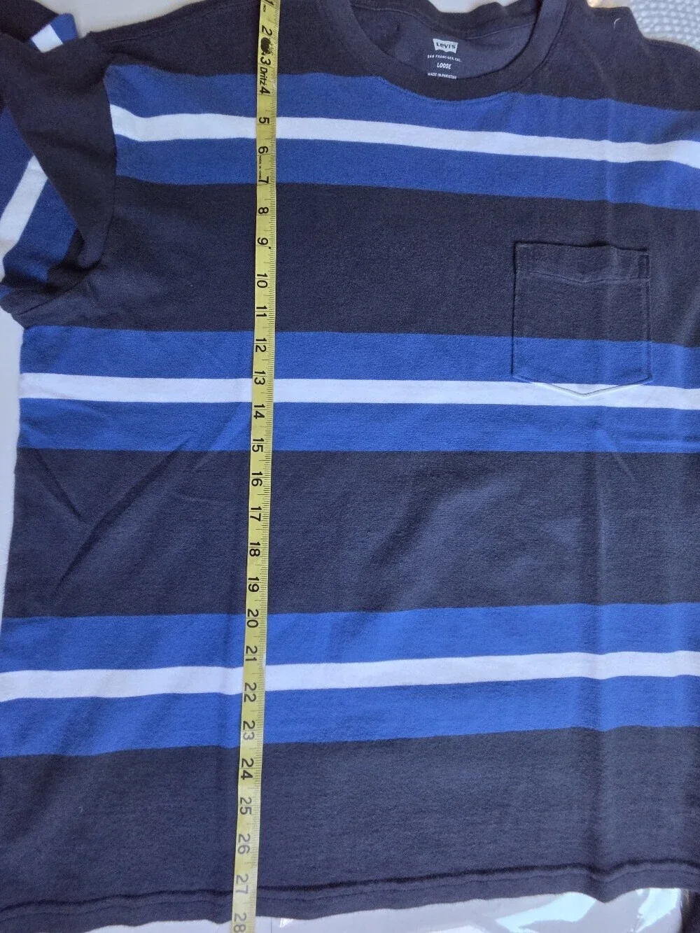 Levi's Men's Navy, Blue & White Striped Loose⁷ Pocket Tee